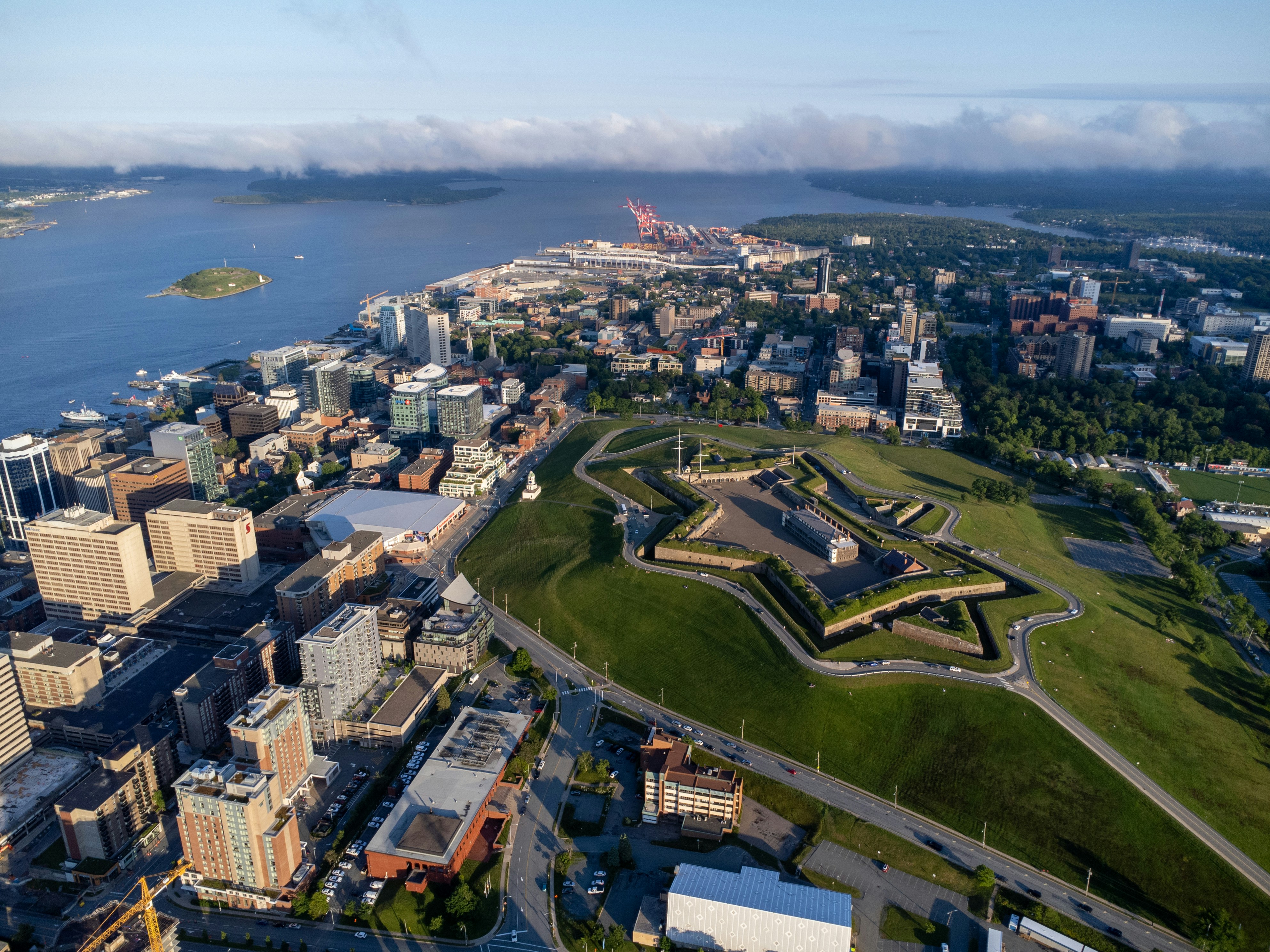 Aerial shot of the downtown core of Halifax Nova Scotia