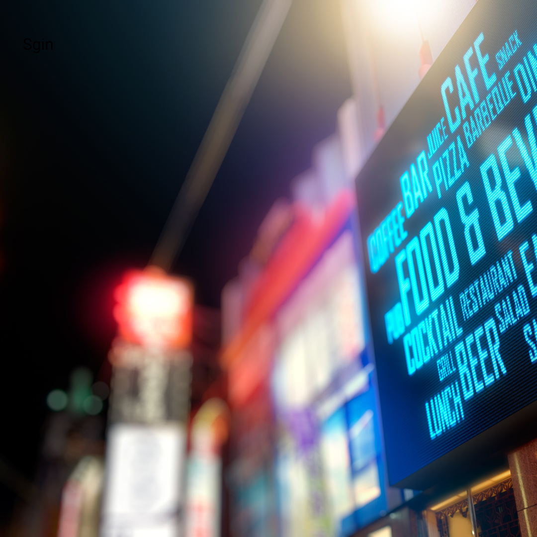 Digital sign in a bar