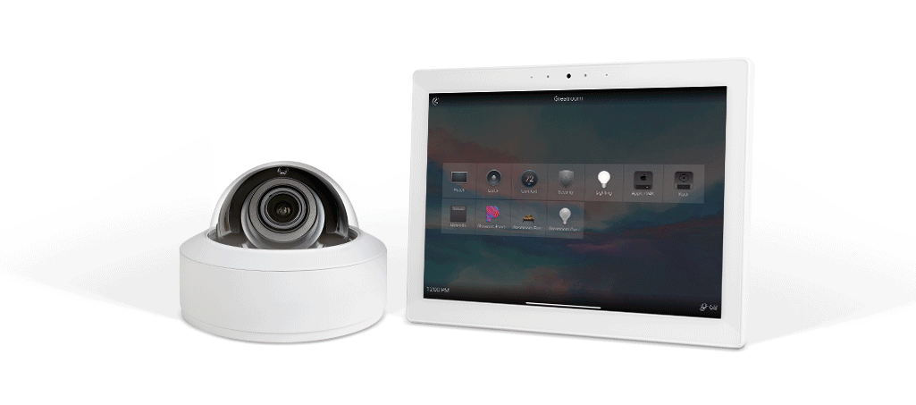 Luma video camera and app on tablet displaying the camera footage
